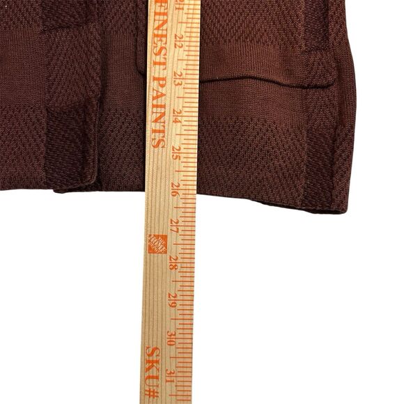 Burberry Brit Burgundy Merino Wool Silk Knit  Cardigan Size XS Minimalist Prep - Picture 12 of 13